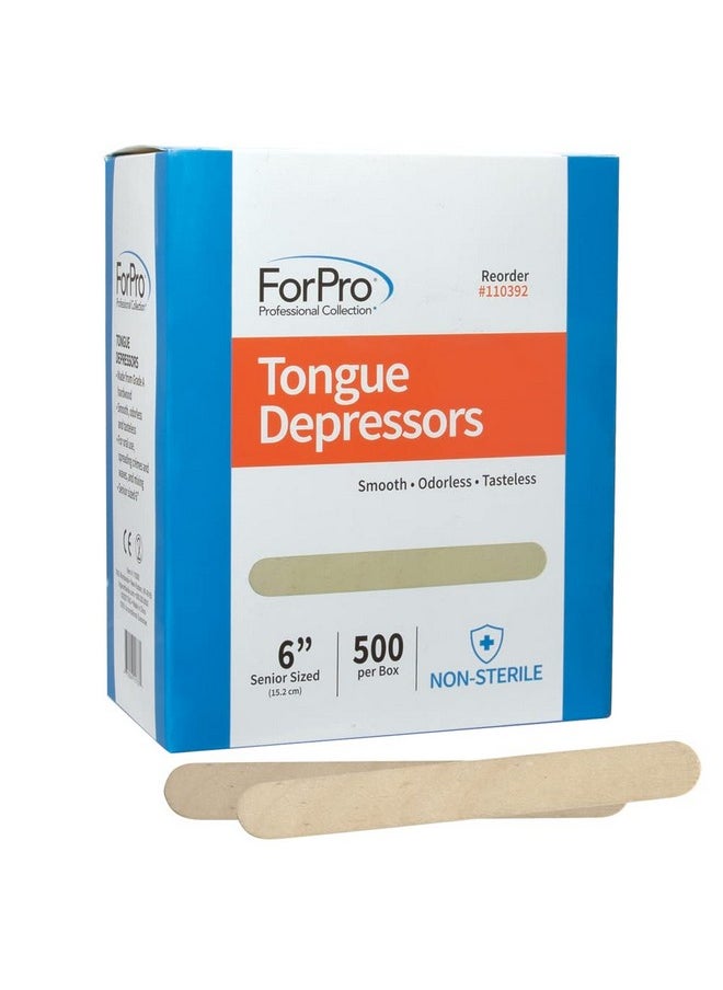 ForPro Professional Collection ForPro Professional Collection Senior Tongue Depressors, Large Wax Applicators, Wood Craft Sticks, 6" Senior Sized, Non-Sterile, 500-Count  - Image 1