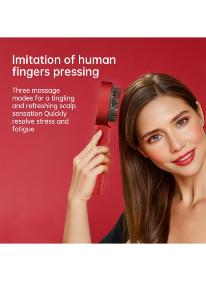 2-in-1 Electric Scalp Massager with LED Red Light – Hair Growth Therapy, Waterproof & Portable Head Massage Brush, Assorted Colors - Image 5