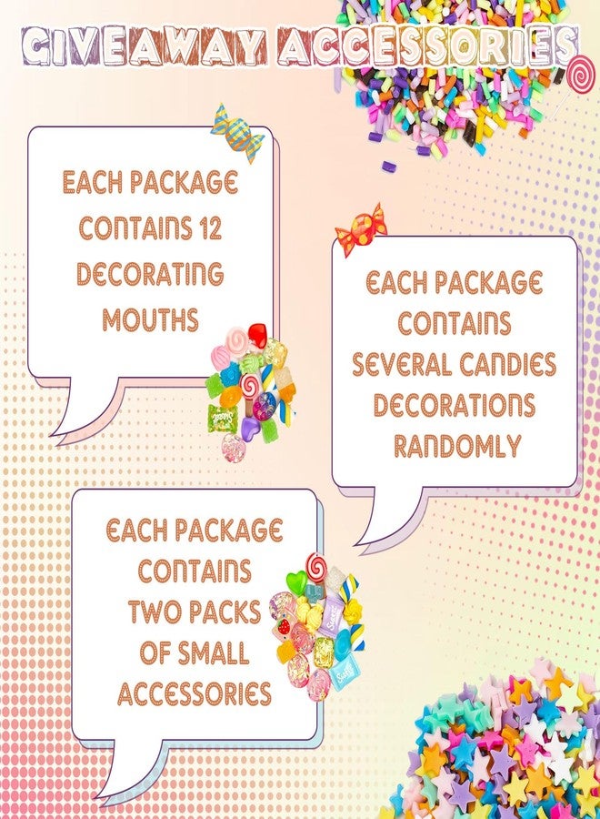 Lineshading 12 Sets DIY Phone Case Kit Cream Whipped Glue Kit Included 12 Pieces Simulation Fake Cream Glue Nozzle with 2 Pack Candy Theme Decorations 2 Pack Decoration Accessories Crafts Birth - Image 4
