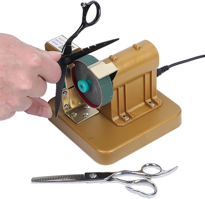 Hairdresser Self-Sharpening Scissors Machine, Hairdresser Scissors Grinding Polishing Tool, Grinding Angle 35-42°, Motor Speed 9600Rpm, for Salon Maintenance - Image 1