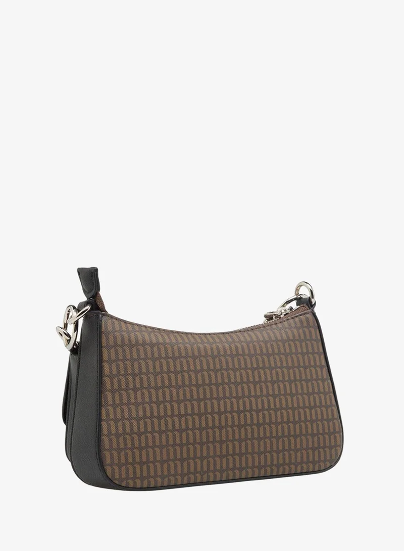 MISSY Monogram Print Crossbody Bag with Adjustable Strap