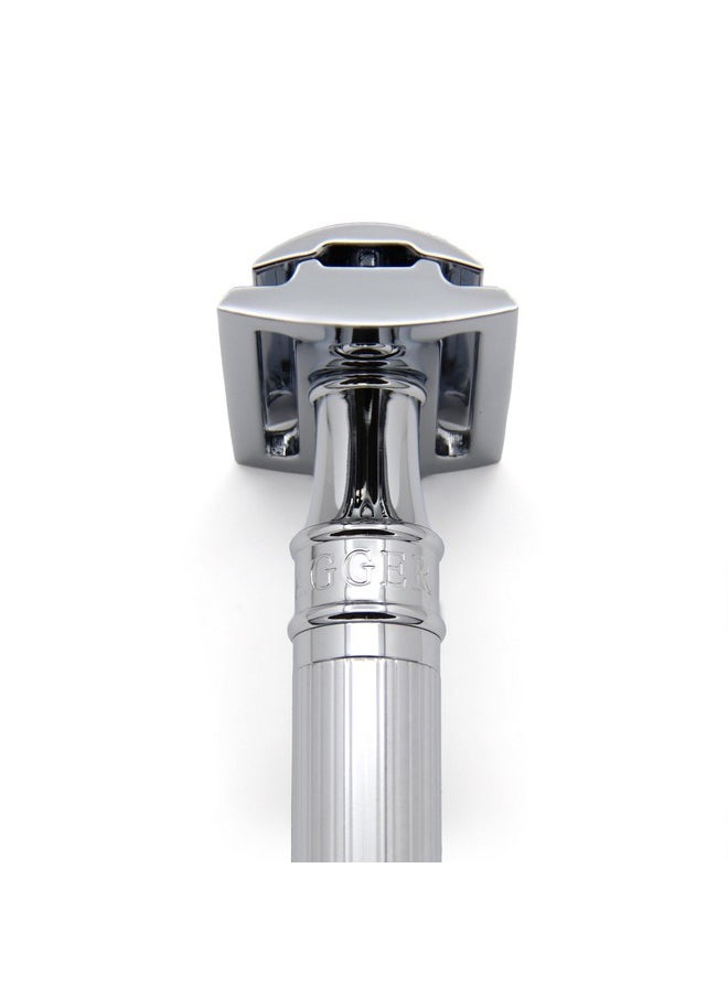 Edwin Jagger - Edwin Jagger DES89LBLAMZ Classic Long Handled Double Edge Manual Eco-Friendly and Reusable Safety Razor for Men and Women for Shaving cream or Soap Fits All DE Razor Blades (Lined) - Image 1
