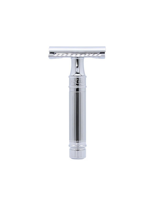 Edwin Jagger - Edwin Jagger DES89LBLAMZ Classic Long Handled Double Edge Manual Eco-Friendly and Reusable Safety Razor for Men and Women for Shaving cream or Soap Fits All DE Razor Blades (Lined) - Image 1