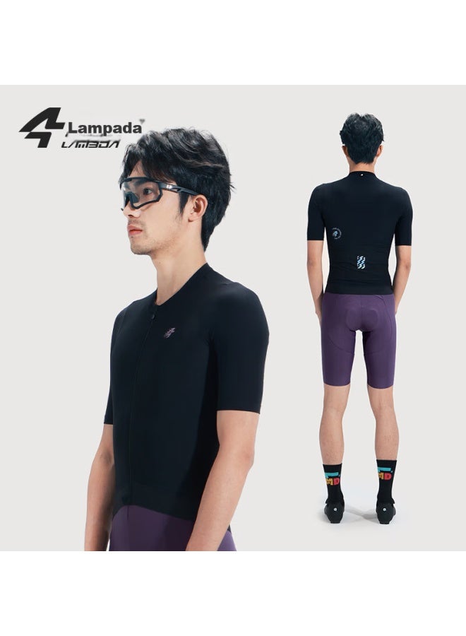 Lampada Lanpada Sun Protection Cycling Short-sleeve Shirt For Men, Spring And Summer, Moisture-wicking, High-elasticity, For Road Bikes And Mountain Bikes, Black, Size L - Image 3