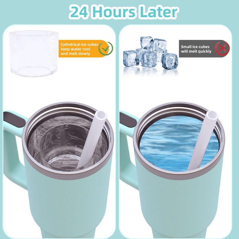صينية مكعبات الثلج ECVV® لأكواب ستانلي 20 أونص، 30 أونص، 40 أونص - 3 قطع قالب سيليكون مع غطاء وصندوق - Image 4