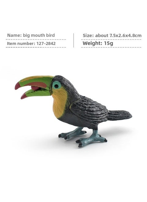 Simulation Bird Model Snowy Owl Toucan Albatross Bald Eagle Macaw Gray Swan Seagull Vulture Ornaments-Color:Pl127-2842 Big Mouth Bird 15g