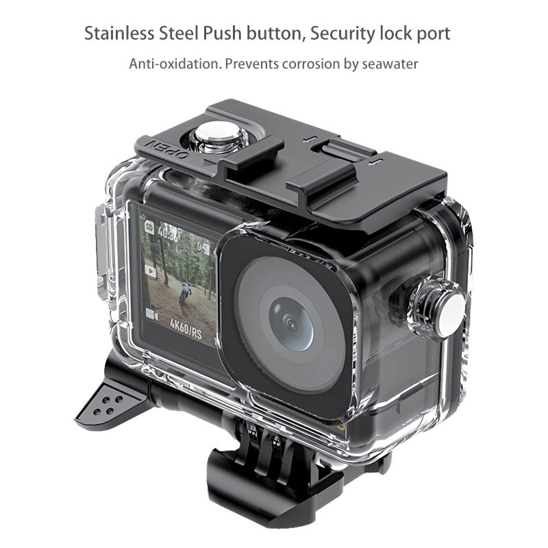BMUUPY Waterproof Housing Case for DJI Osmo Action 5 4/Action 3 Action Camera Accessories 60M Diving Tempered Glass Screen Protector 3 Pack Filters Underwater Kit Bundle for Action4 Accessory - Image 5