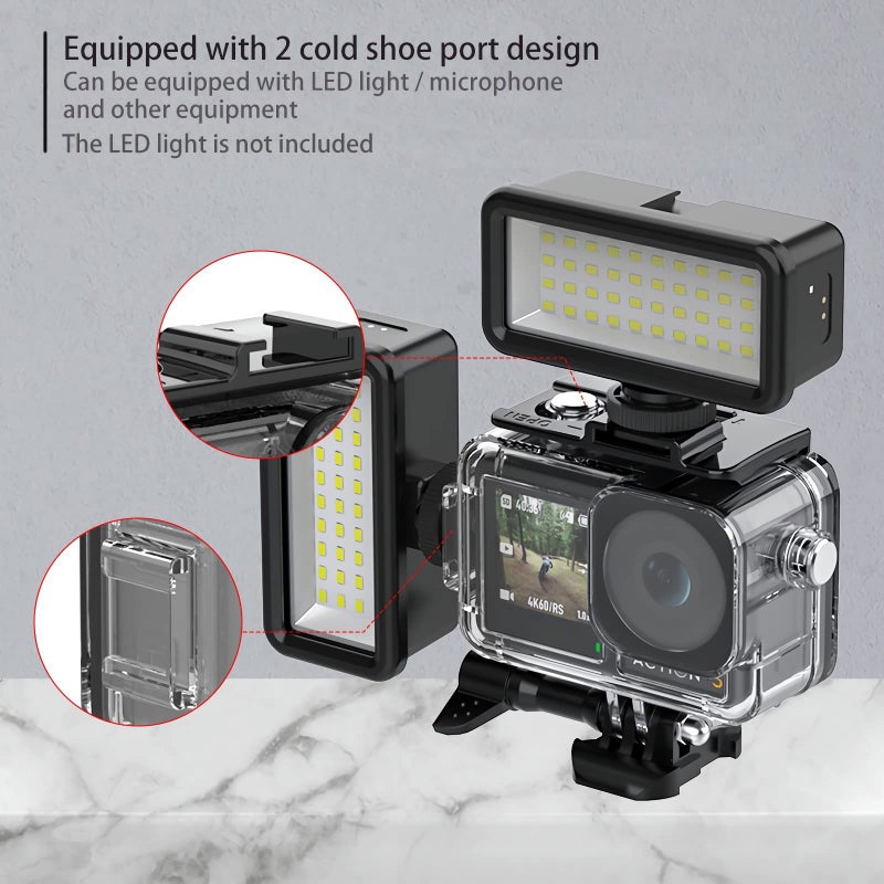 BMUUPY Waterproof Housing Case for DJI Osmo Action 5 4/Action 3 Action Camera Accessories 60M Diving Tempered Glass Screen Protector 3 Pack Filters Underwater Kit Bundle for Action4 Accessory - Image 4