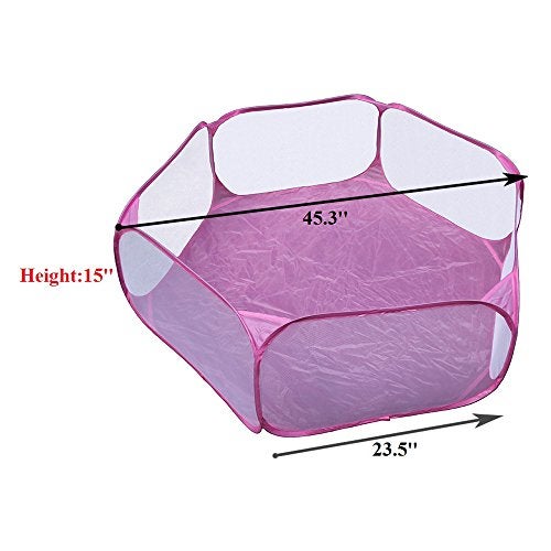 Jacone Portable Cute Hexagon Children Ball Pit Indoor and Outdoor Easy Folding Ball Play Pool Kids Toy Play Tent with Carry Tote Balls Not Included Pink - Image 5