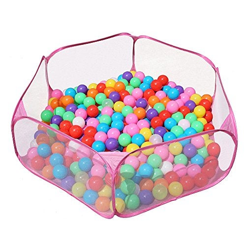 Jacone Portable Cute Hexagon Children Ball Pit Indoor and Outdoor Easy Folding Ball Play Pool Kids Toy Play Tent with Carry Tote Balls Not Included Pink - Image 1