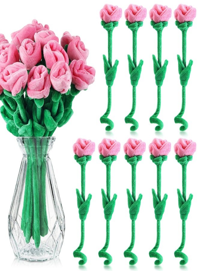 ZJoey 18 Pcs Plush Rose Flower Stuffed Bendable Stems Plush Bouquet Toy Soft Floral 12.6 Inch for Graduation 2025 Mother's Day Valentines Day Girl Girlfriend Wife Family and Friends(Pink Series) - Image 1