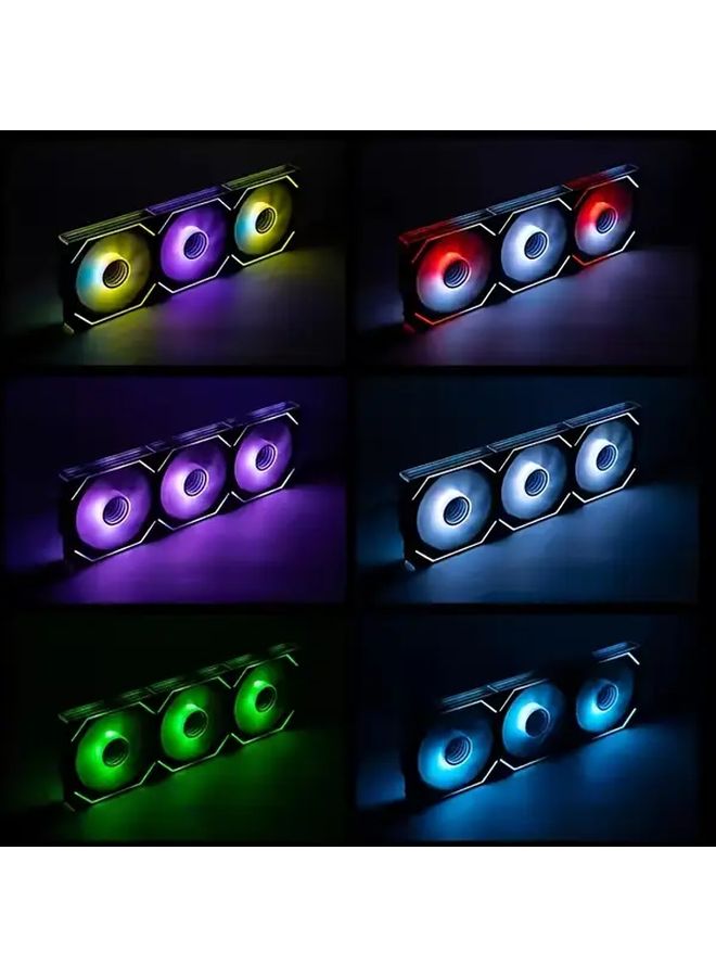 مروحة ثلاثية المكعبات بمزامنة RGB النيون، 5 فولت 3 دبوس، تحكم حراري، بيضاء، لتبريد وحدة المعالجة المركزية في علبة الكمبيوتر - Image 5