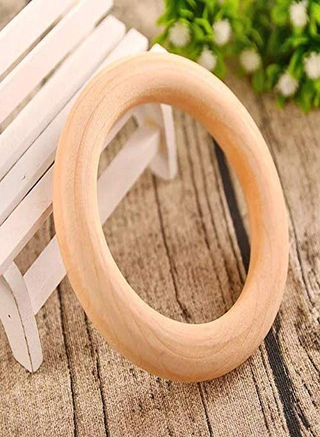 Cottoncube Round Wooden Rings 2.5 inches Set of 10 Rings-Macrame, DIY Art and Craft, Jhula, Toran, Bag, Bunting, Door Hanging, Wall Hanging (3 inches) - Image 1