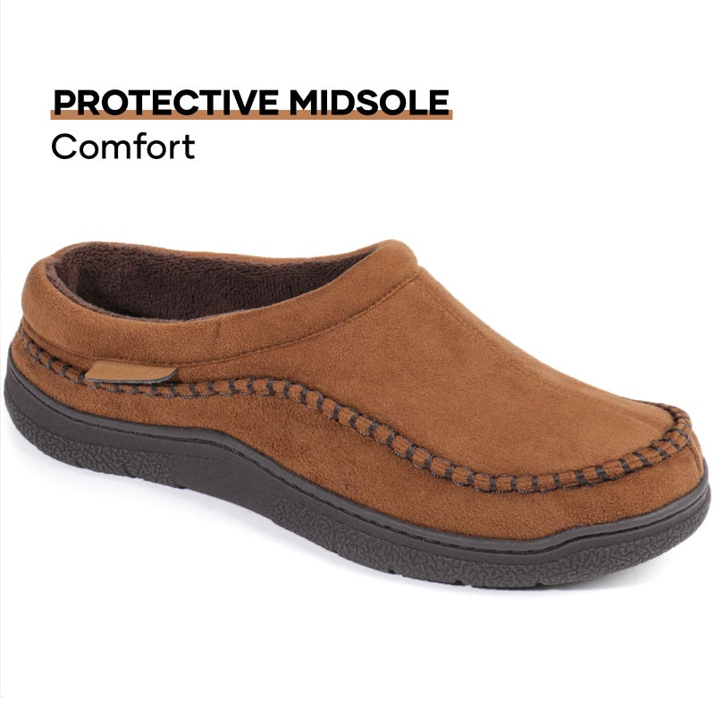 Zigzagger Men's Slip On Moccasin Slippers, Indoor/Outdoor Warm Fuzzy Comfy House Shoes, Fluffy Wide Loafer Slippers,Cold Tawny, 9-10 D(M) US - Image 5