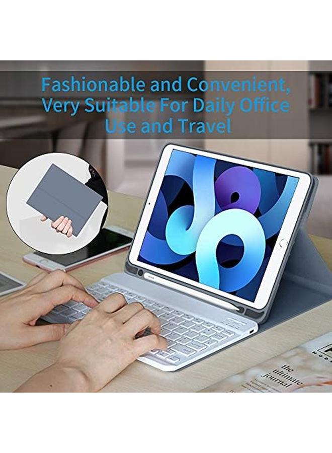 erorex Compatible With Ipad 10.2 Inch Keyboard Case With Magnetic Removable Wireless Keyboard Support Arabic Typing Suitable For Ipad 10.2 Inch 7 8 9 Generation Gray - Image 5