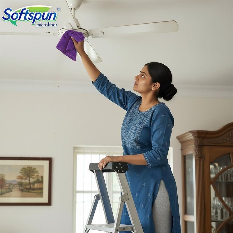 سوفتسبون مناديل تنظيف من الألياف الدقيقة من SoftSPUN، 4 قطع، مقاس 40×40 سم، وزن 340 جرام/متر مربع، متعددة الألوان! تتميز بقدرة عالية على الامتصاص وخالية من البقع، ومناسبة لأغراض متعددة مثل تنظيف نوافذ المطبخ وأدوات المائدة المصنوعة من الفولاذ المقاوم للصدأ والأواني الفضية. - Image 2