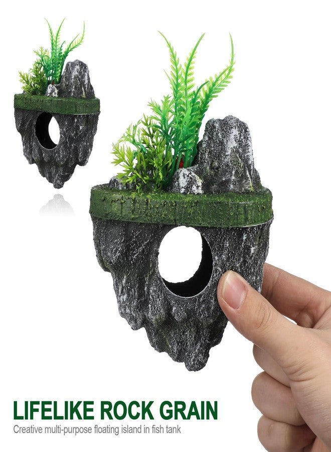 توي اند اونا زينة أحواض السمك من توياندونا - زينة صخرية لأحواض السمك الصغيرة - أحجار صخرية عائمة لأحواض السمك، مناسبة لأسماك البيتا، والجوبي، والأسماك الذهبية، والروبيان، وسرطان البحر - Image 3