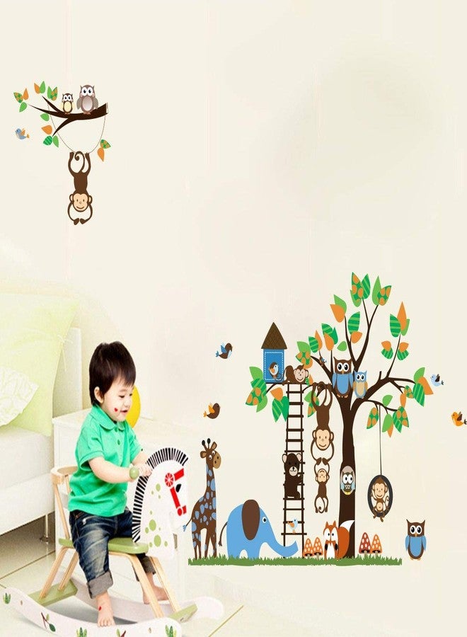 DecorVilla Decor Villa™ PVC Vinyl Jungle 3D Wall Sticker JUST Peel & Stick New Modern Art & Trendy Wall Stickers for Home Decoration, Living Room,Office Bedroom etc Size- 58 CM X 55 CM, Multicolor - Image 2