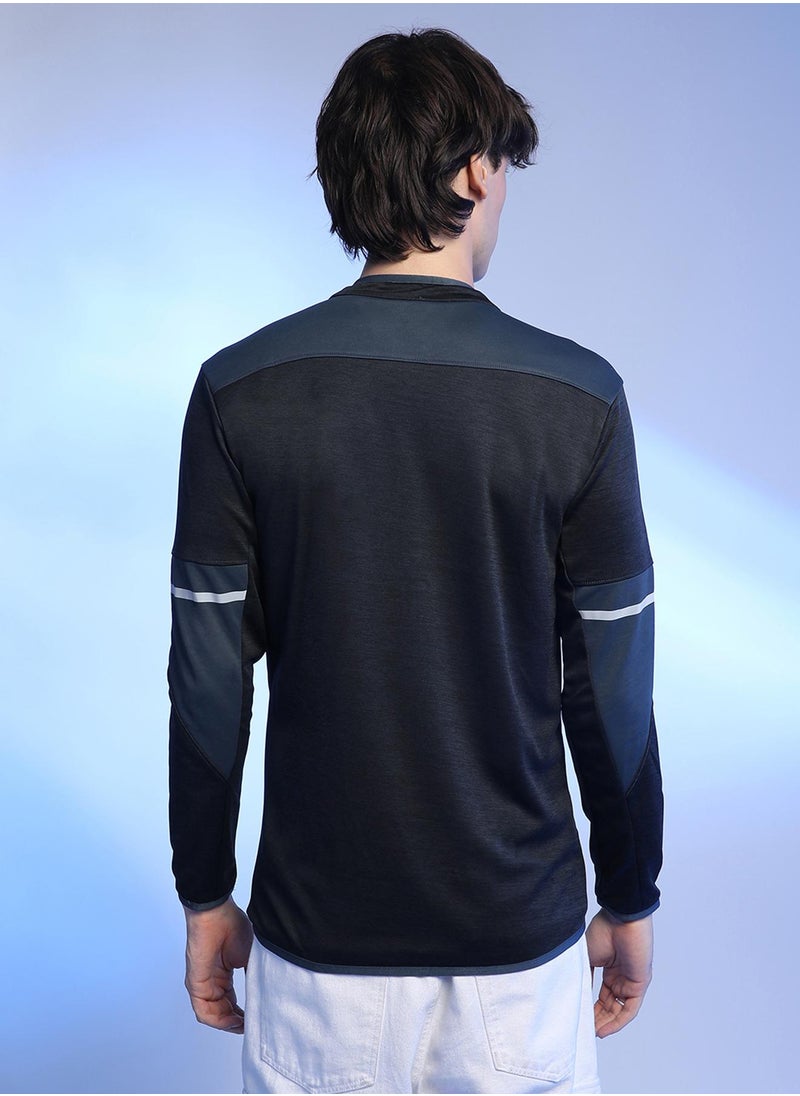 كامبوس سوترا Men's Black Heathered Activewear Jacket With Contrast Detail  - Image 3