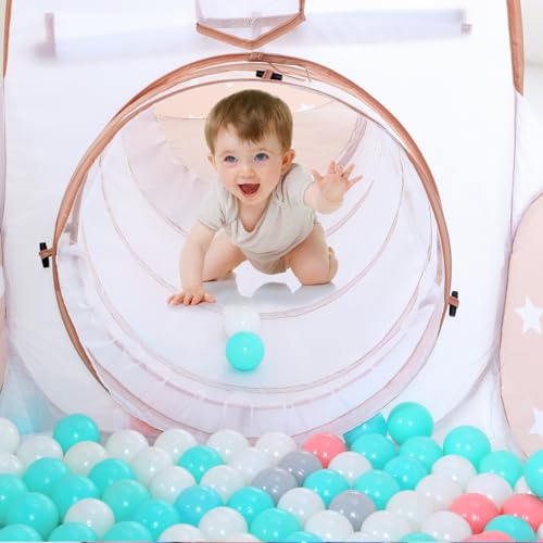 GeerWest 3 in 1 Kids Play Tent with Baby Ball Pit and Play Tunnel Children Indoor Outdoor Playhouse with Climbing Tunnel Toy for Toddlers Boys Girls Birthday Gift for Year Old Child - Image 5