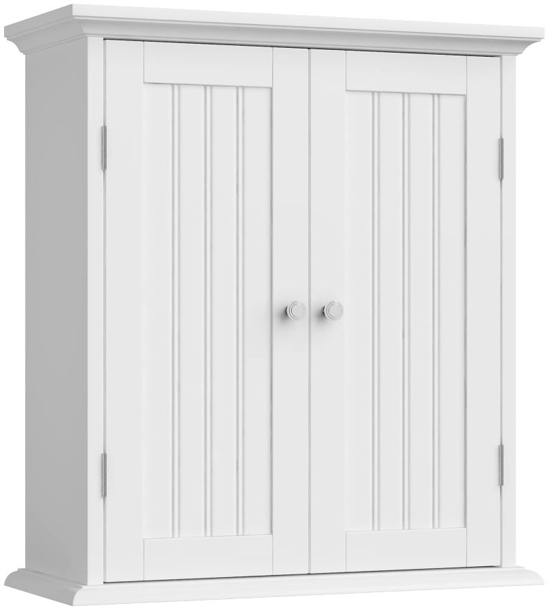 ChooChoo Bathroom Wall Cabinet, Over The Toilet Space Saver Storage Cabinet, Medicine Cabinet with 2 Door and Adjustable Shelves, Cupboard - Image 1