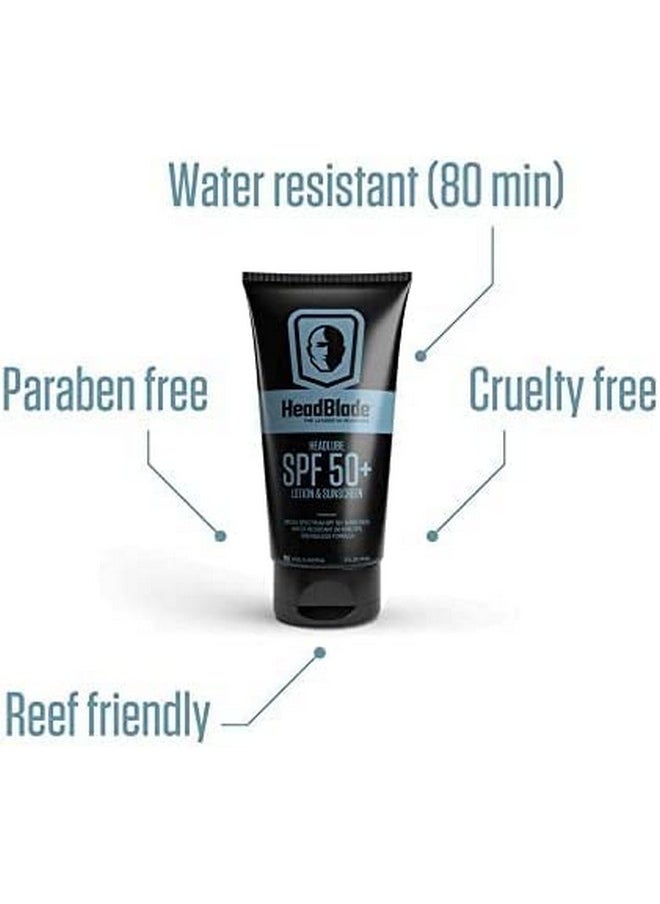 HeadBlade - Headlube Spf 50 Men'S Lotion And Sunscreen No Greasiness Formulated For Face Body & Scalps With Antiaging Properties Water Resistant For 80 Minutes 5 Fl Oz - Image 1