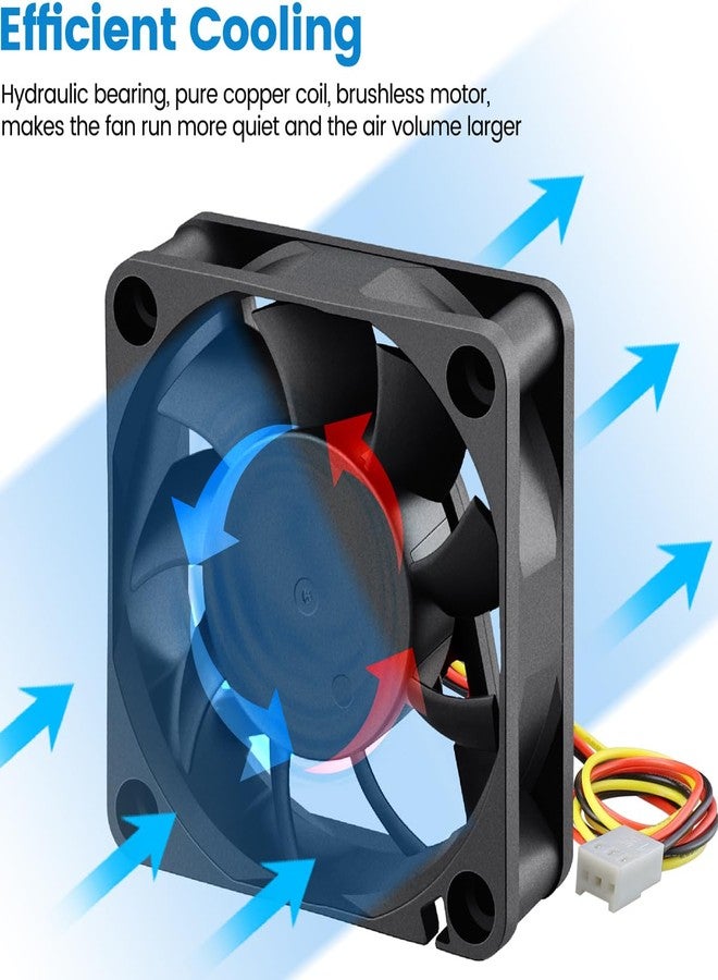GDSTIME 60mm x 15mm Fan 3 Pin, 12V Brushless DC Cooling Fan 60x60x15mm for PC Cases, CPU Coolers, and Radiators (2 Pack) - Image 4