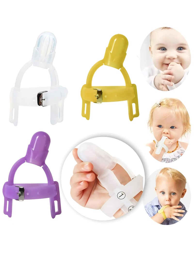 SYOSI Baby Sucking Thumb Protector Thumb Sucking Stopper Finger Guard Silicone Adjustable Finger Protector Biting Teether for Baby Infant 3pcs - Image 1