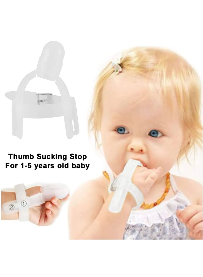 SYOSI Baby Sucking Thumb Protector Thumb Sucking Stopper Finger Guard Silicone Adjustable Finger Protector Biting Teether for Baby Infant 3pcs - Image 2