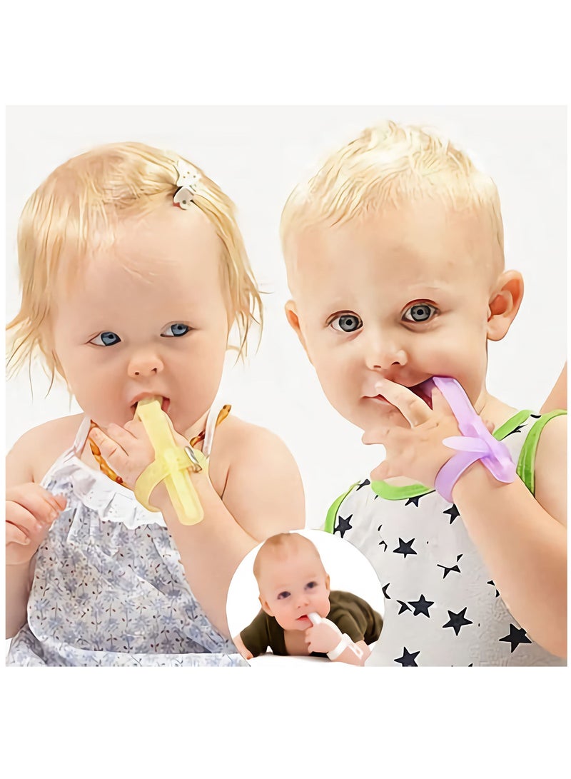 SYOSI Baby Sucking Thumb Protector Thumb Sucking Stopper Finger Guard Silicone Adjustable Finger Protector Biting Teether for Baby Infant 3pcs - Image 4