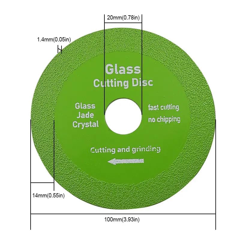 Self Lub 4-Inch Diamond Glass Cutting Disc – Ultra-Thin Ceramic Saw Blade for Angle Grinder – Smooth Cutting & Grinding of Glass, Crystal, Wine Bottles, Porcelain, and Tile (1PC) - Image 2