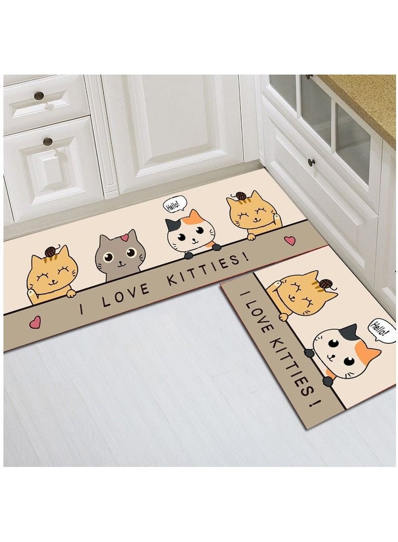 Y&D 2pcs fashion modern area non-slip floor carpet for living room bedroom and kitchen multicolour 40*60cm+40*120cm  - Image 1