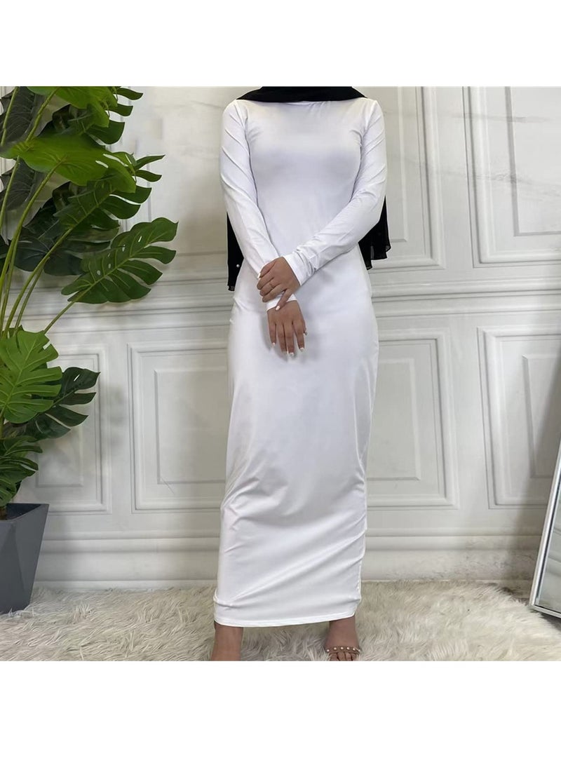 إسكدنيا Mock Neck Casual Abaya, Soft Breathable Long Sleeve Women Abaya Dress, Long Lasting Comfortable Normal Muslim Women Islamic Dress for Prayer, Daily Wear, Occasion Wear, ( Size S, Brown) - Image 4