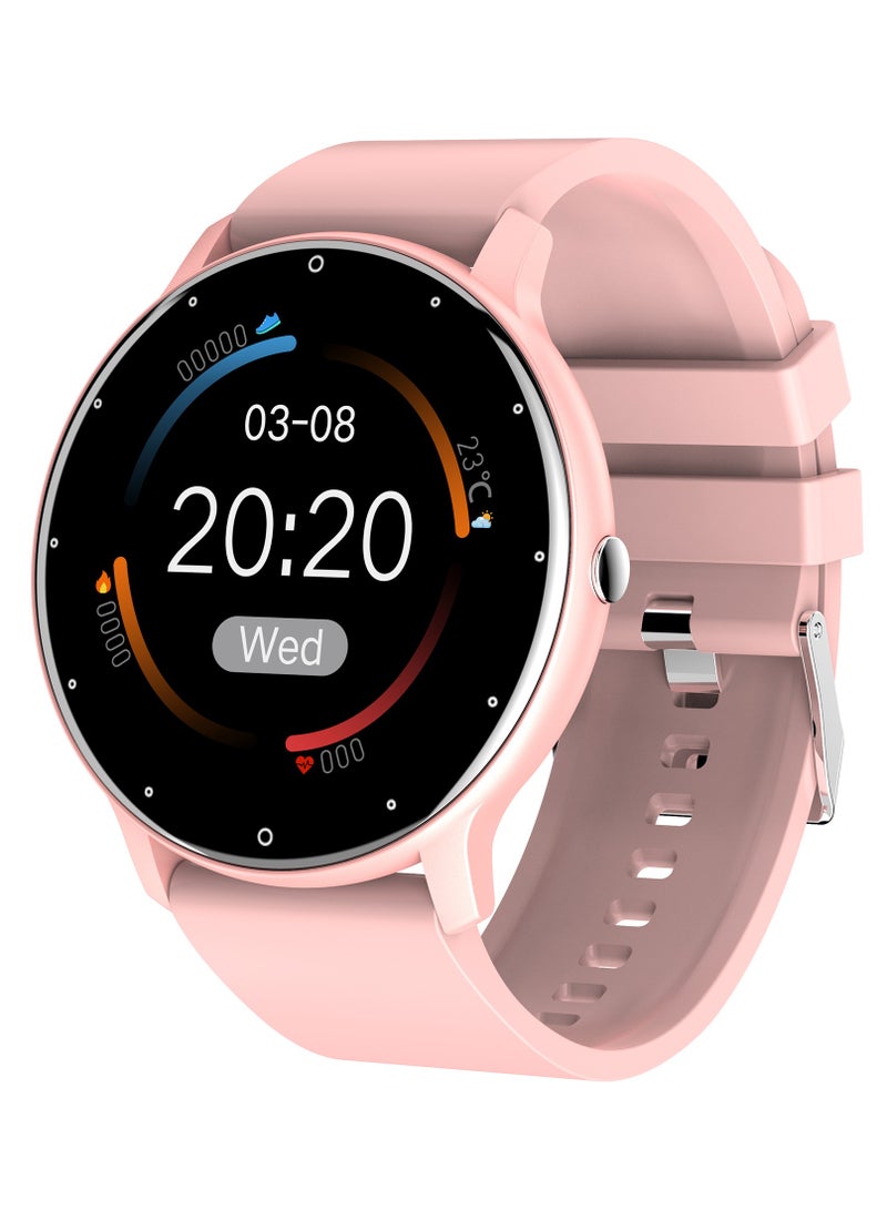 RollsTimi  Men's and women's smartwatches, fitness trackers and heart rate, blood pressure, blood oxygen, sleep monitor IP67 waterproof 1.28" full touch screen fashion sports watch Android IOS, RT-ZL02Pro Pink - Image 1