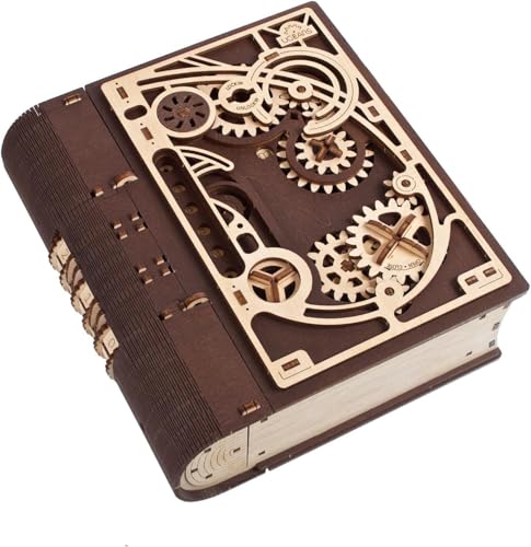 UGEARS Book of Secrets 3D Wooden Puzzles for Adults Mechanical 3D Puzzle Model Kit Brain Teaser Puzzles for Adults DIY Adult Craft Model Building Kits Wood Puzzle Box Gift Hobby Set - Image 1
