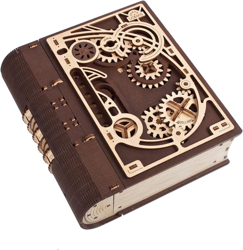 UGEARS Book of Secrets 3D Wooden Puzzles for Adults Mechanical 3D Puzzle Model Kit Brain Teaser Puzzles for Adults DIY Adult Craft Model Building Kits Wood Puzzle Box Gift Hobby Set - Image 2