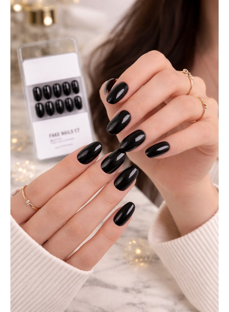 Eworld 24pcs Purple French Press On Nails Rhinestones Fake Nails Star Diamond False Nails - Image 2