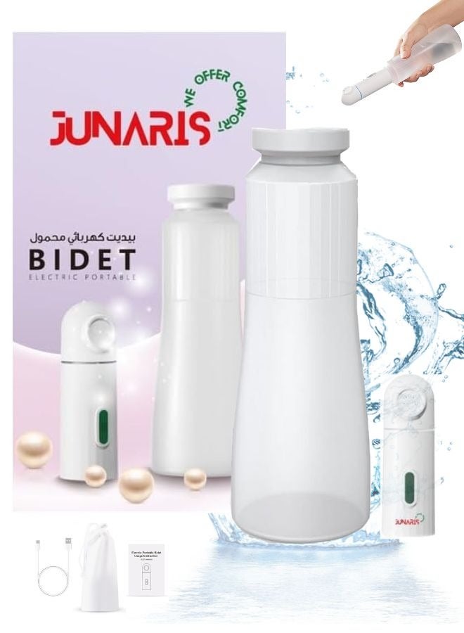 جوناريس بيديه محمول مع خزان سعة 400 مل، بيديه سفر محمول صغير قابل لإعادة الشحن كهربائيًا عالي الضغط بمنفذ USB من النوع C، بخاخ مياه للنساء والرجال، للعناية بعد الولادة (بيديه جيب قابل لإعادة الشحن) - Image 1