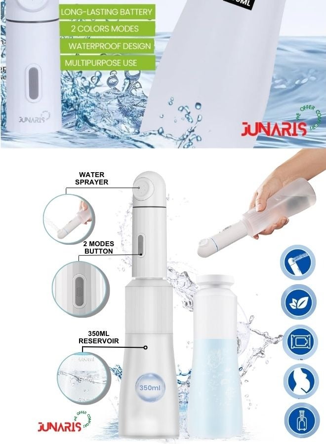 جوناريس بيديه محمول مع خزان سعة 400 مل، بيديه سفر محمول صغير قابل لإعادة الشحن كهربائيًا عالي الضغط بمنفذ USB من النوع C، بخاخ مياه للنساء والرجال، للعناية بعد الولادة (بيديه جيب قابل لإعادة الشحن) - Image 4