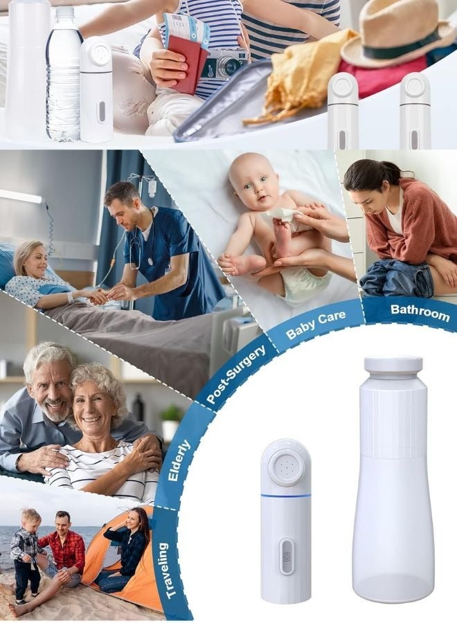 جوناريس بيديه محمول مع خزان سعة 400 مل، بيديه سفر محمول صغير قابل لإعادة الشحن كهربائيًا عالي الضغط بمنفذ USB من النوع C، بخاخ مياه للنساء والرجال، للعناية بعد الولادة (بيديه جيب قابل لإعادة الشحن) - Image 3