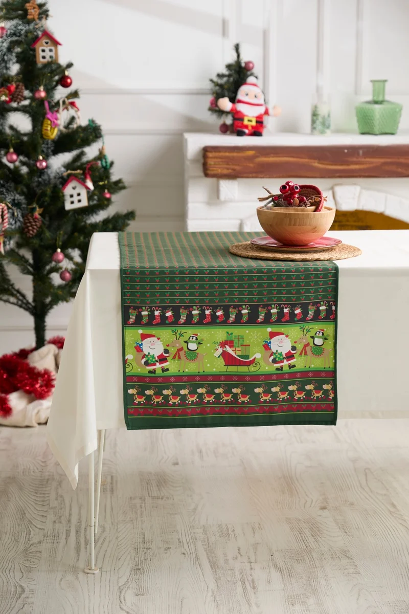 Ays Home Sleigh Santa Claus Green Runner
