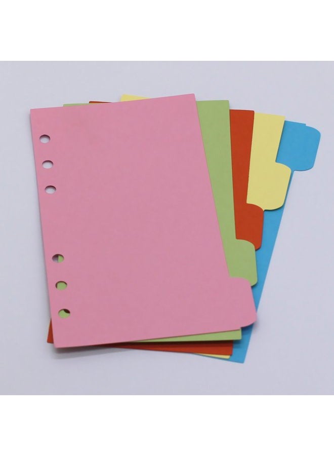 LONG TAO 12 Set A6 6 Holes Durable Colorful Loose Leaf Notebook Write-On Dividers Index Dividers with Clear Binders - Image 4