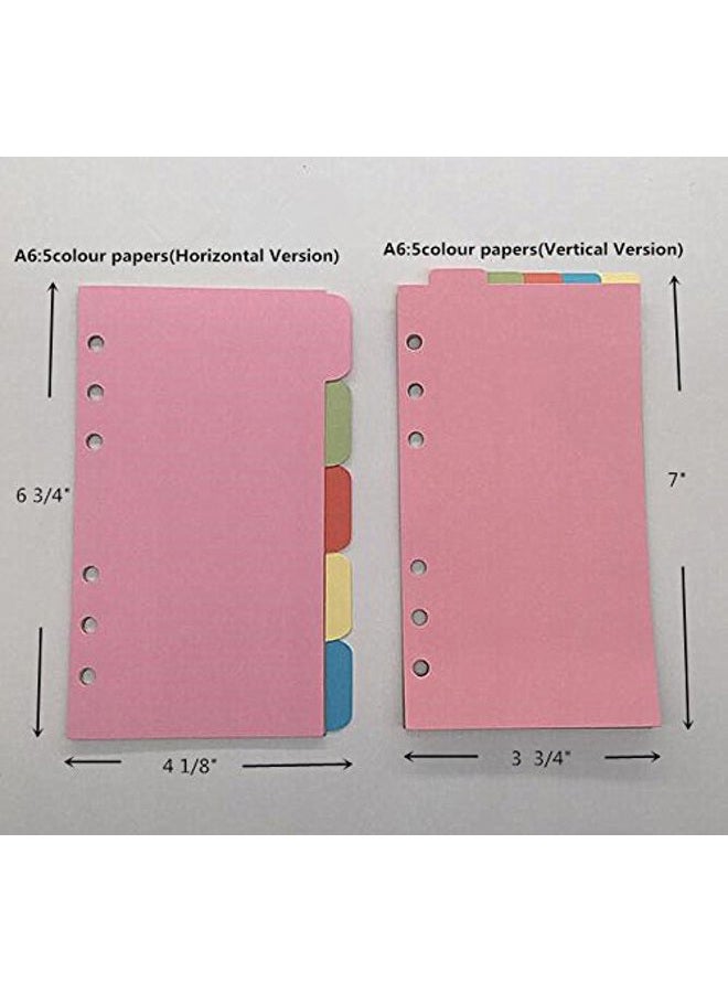LONG TAO 12 Set A6 6 Holes Durable Colorful Loose Leaf Notebook Write-On Dividers Index Dividers with Clear Binders - Image 2