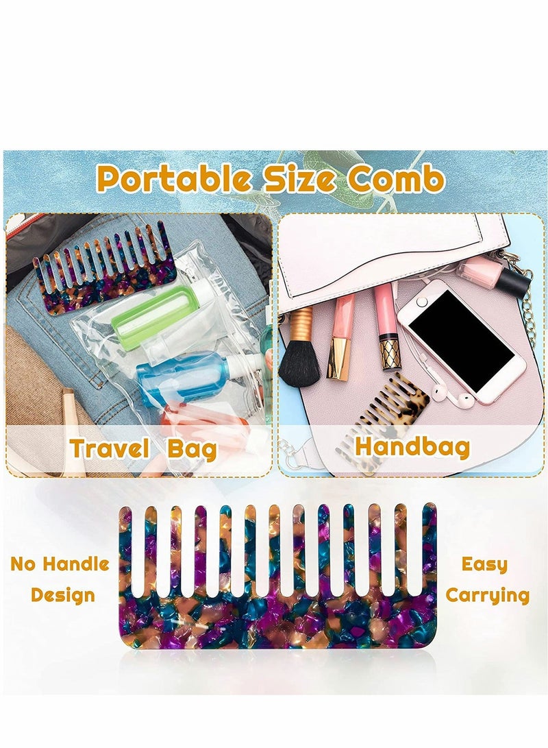 Y&D Large Wide Tooth Tortoise Shell Comb Hair Detangling Comb, 4 Pack French Teeth Pocket for Thick Curly Wavy - Image 5