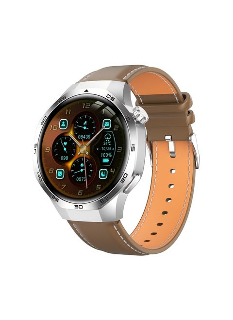 Smart Watch PRO with Bluetooth Call Function (Answer/Make Calls), Fitness Tracking Watch with Sleep Monitoring Function, for iPhone/Android, IP68 Waterproof (Leather Black)