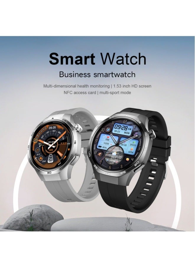 Smart Watch PRO with Bluetooth Call Function (Answer/Make Calls), Fitness Tracking Watch with Sleep Monitoring Function, for iPhone/Android, IP68 Waterproof (Leather Black)