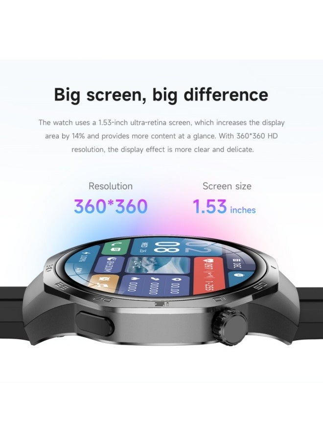 Smart Watch PRO with Bluetooth Call Function (Answer/Make Calls), Fitness Tracking Watch with Sleep Monitoring Function, for iPhone/Android, IP68 Waterproof (Leather Black)
