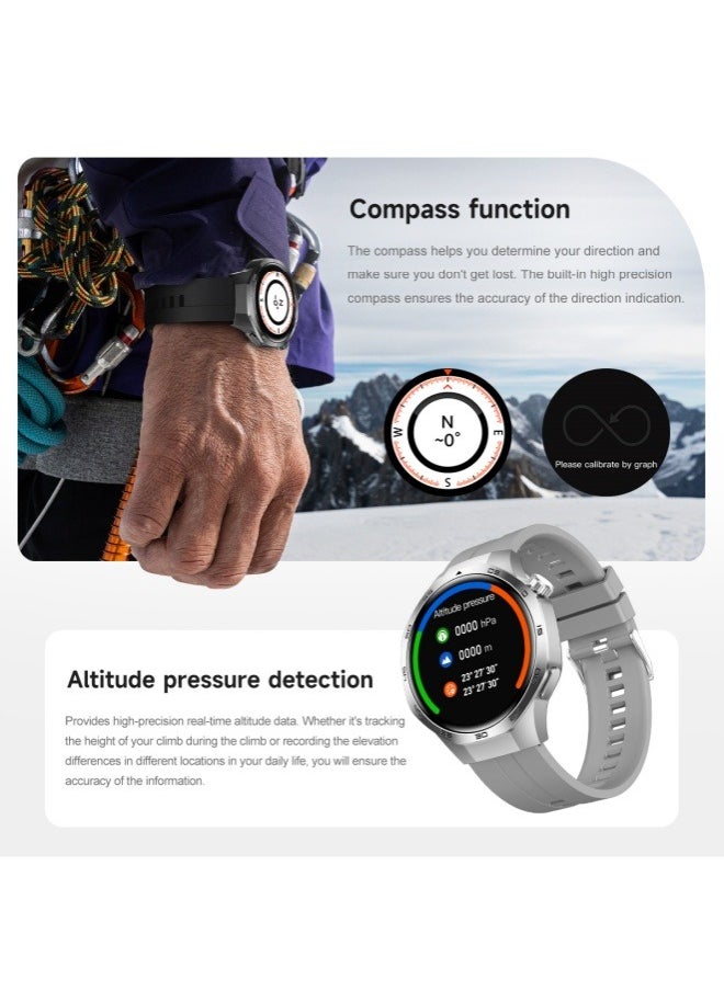 Smart Watch PRO with Bluetooth Call Function (Answer/Make Calls), Fitness Tracking Watch with Sleep Monitoring Function, for iPhone/Android, IP68 Waterproof (Leather Black)