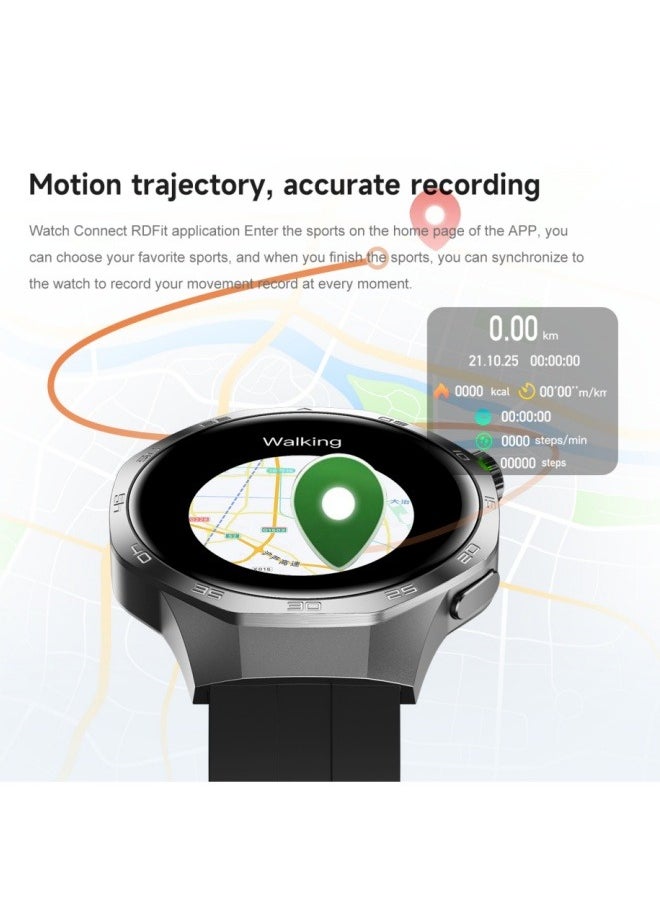 Smart Watch PRO with Bluetooth Call Function (Answer/Make Calls), Fitness Tracking Watch with Sleep Monitoring Function, for iPhone/Android, IP68 Waterproof (Leather Black)