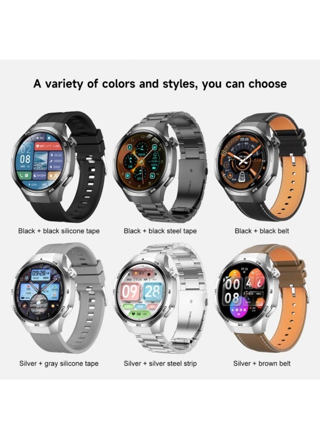 Smart Watch PRO with Bluetooth Call Function (Answer/Make Calls), Fitness Tracking Watch with Sleep Monitoring Function, for iPhone/Android, IP68 Waterproof (Leather Black)